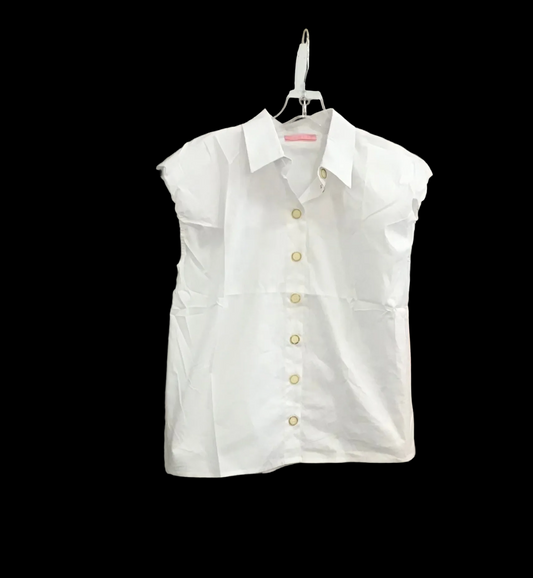 Solid Poplin Bubble Sleeve Buttontop by Karlie