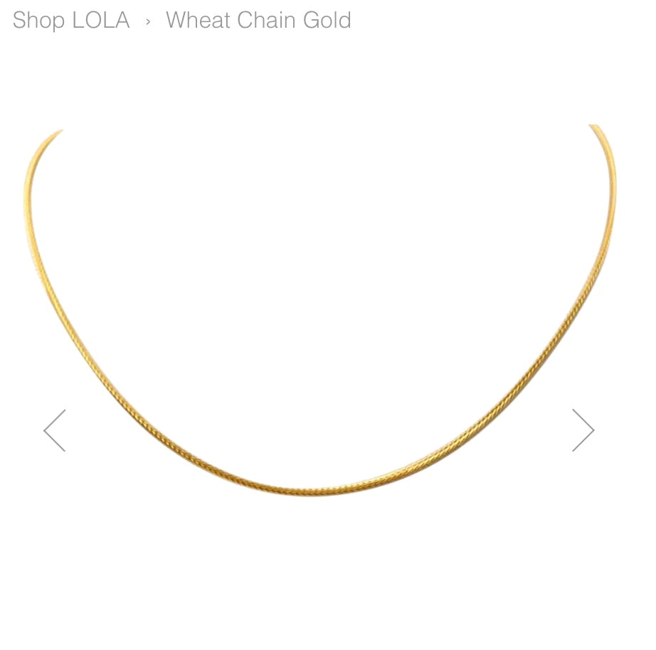 Wheat Chain Gold 1mm 18inch by Lola and Company