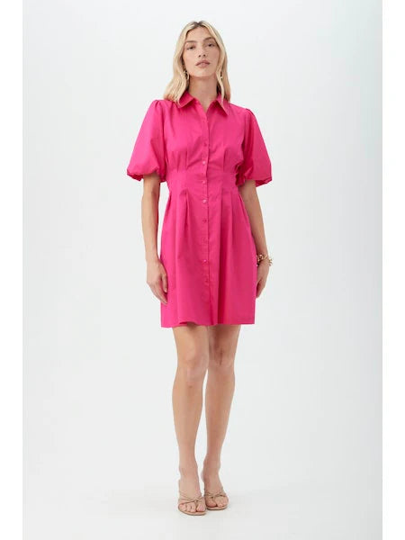 Galine Puff Sleeve Dress in Petal Pink by Trina Turk