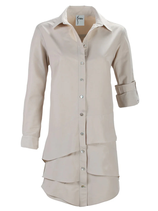 Jenna Shirt Dress in Sand by Finley