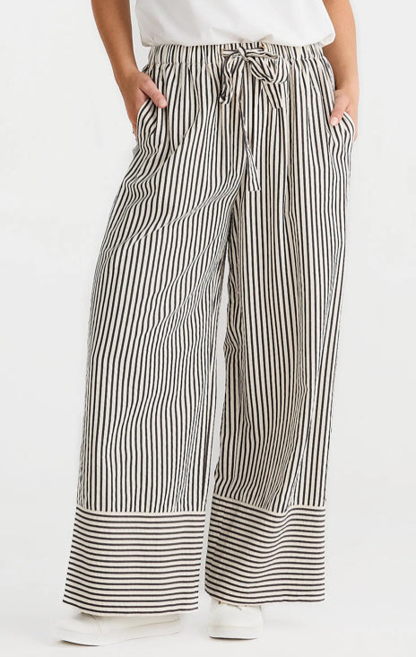 Portia Pant in Black Stripe by Brave and True