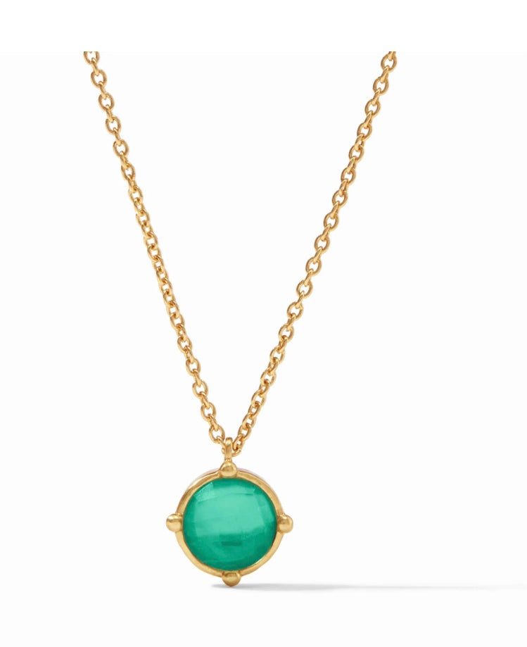Honeybee Solitaire Necklace in Iridescent Emerald by Julie Vos