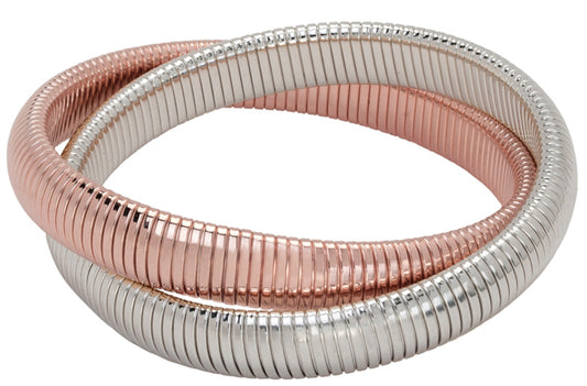 Double Cobra Bracelet in Rose Gold and Rhodium by Janis Savitt