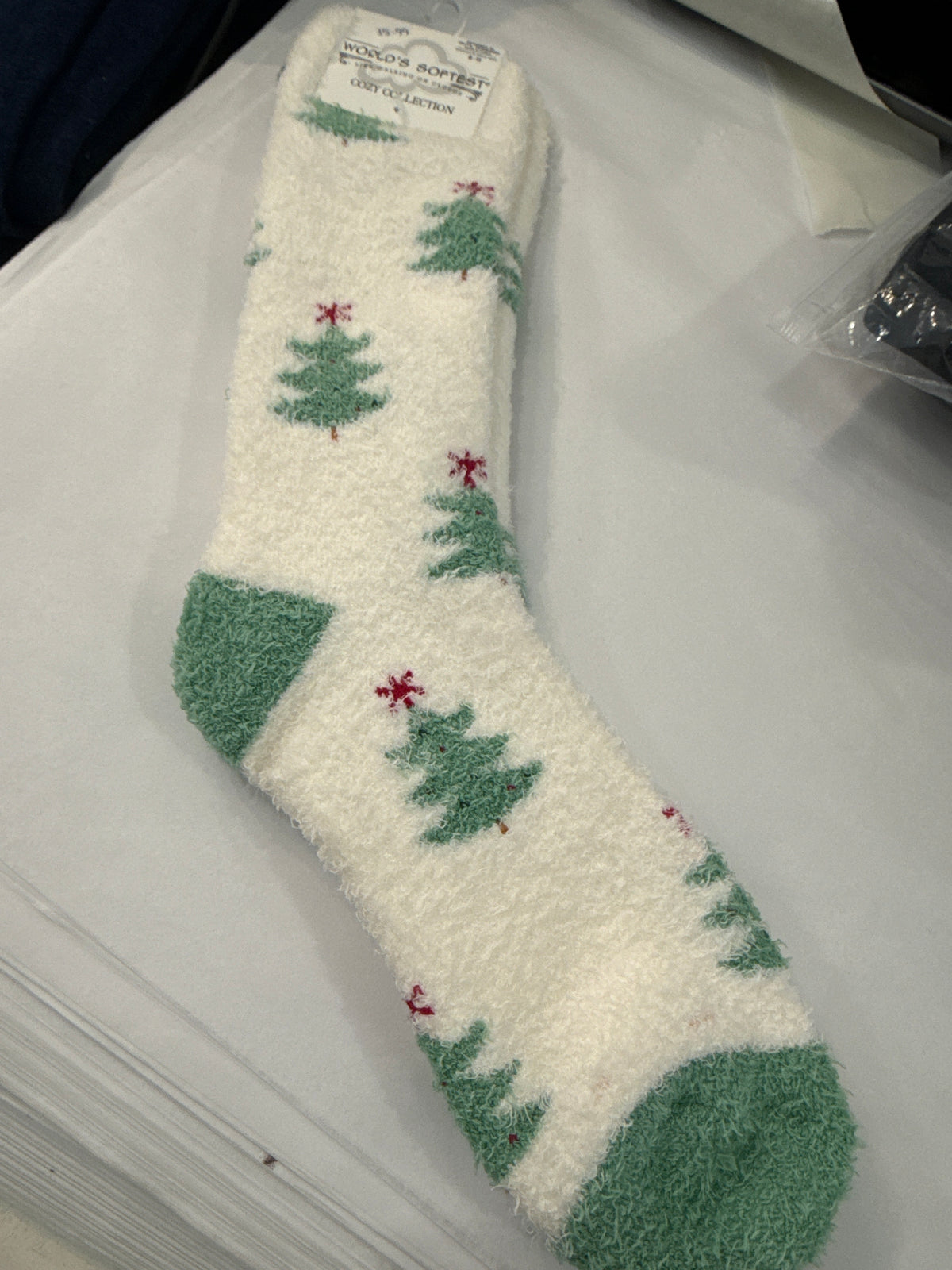 Christmas socks cream /tree