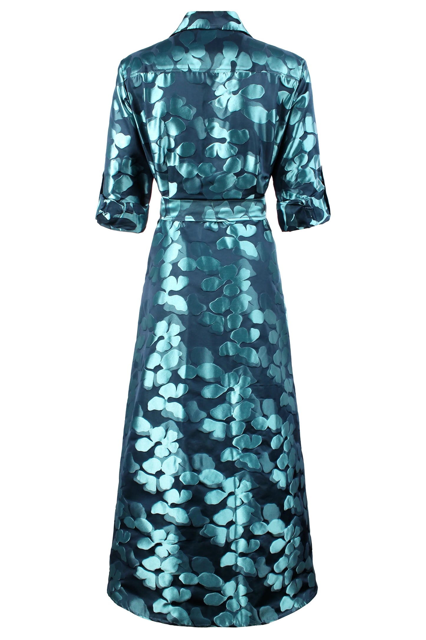 Laine Dress LilyPad  Jacquard in Aqua/Navy by Finley