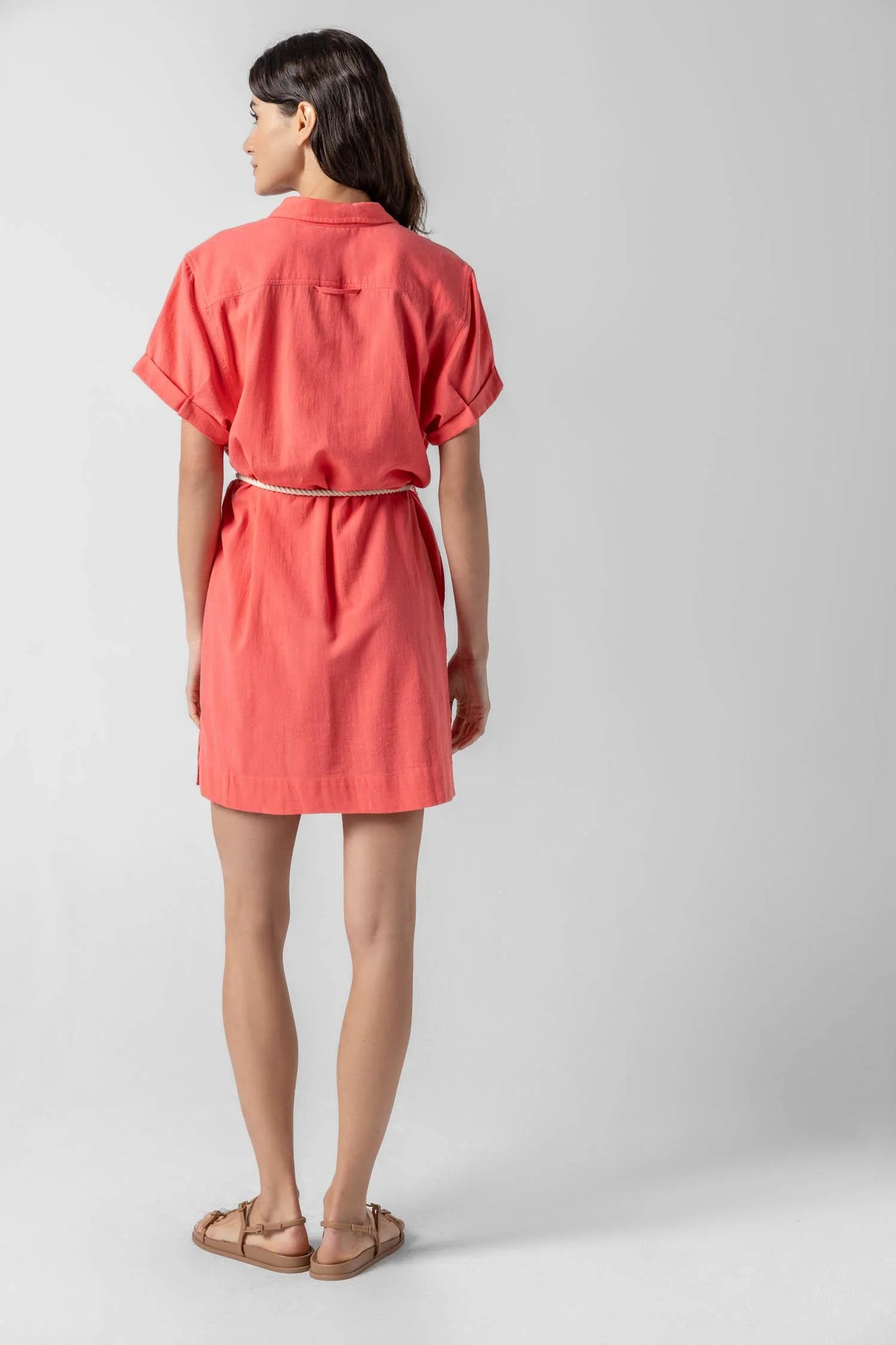 Half Placket Shirt Dress in Reef PA2980-REF