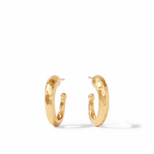 Medium Hammered Hoop in Gold by Julie Vos