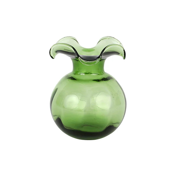 Hibiscus Glass Dark Green Bud Vase by Vietri