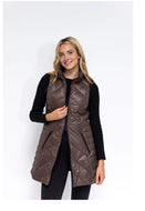 Chevron Quilted Vest in Chocolate Brown by Anorak