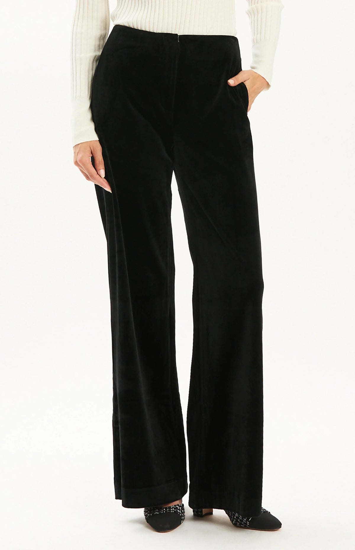 Kathy Velvet Pant in Midnight Navy by Tyler Boe