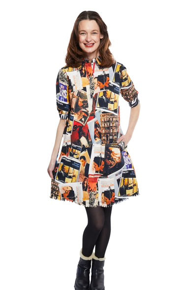 Chatham Dress Rock and Roll Print by Dizzy Lizzie