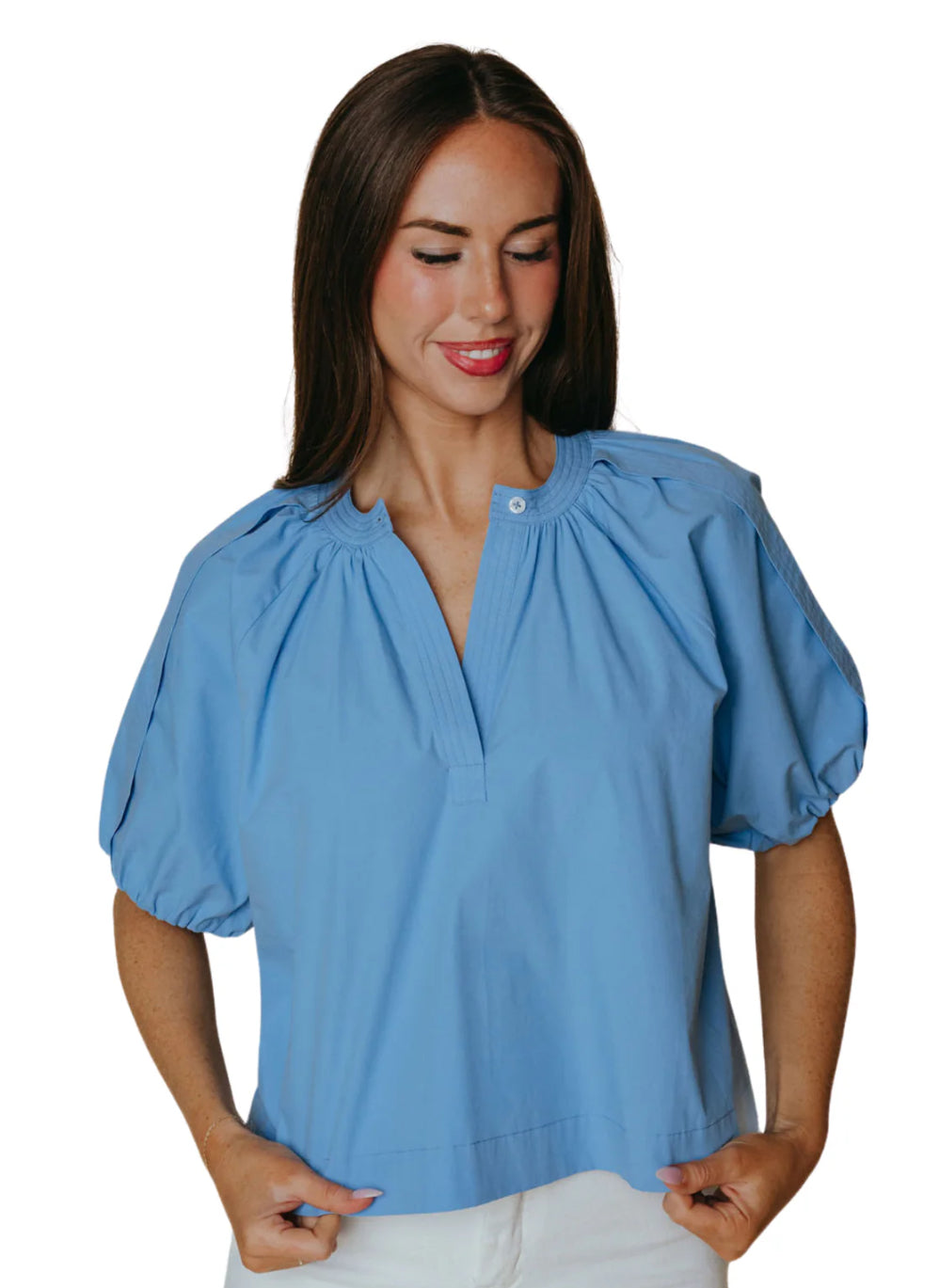 Henley Top in French Blue by La Roque