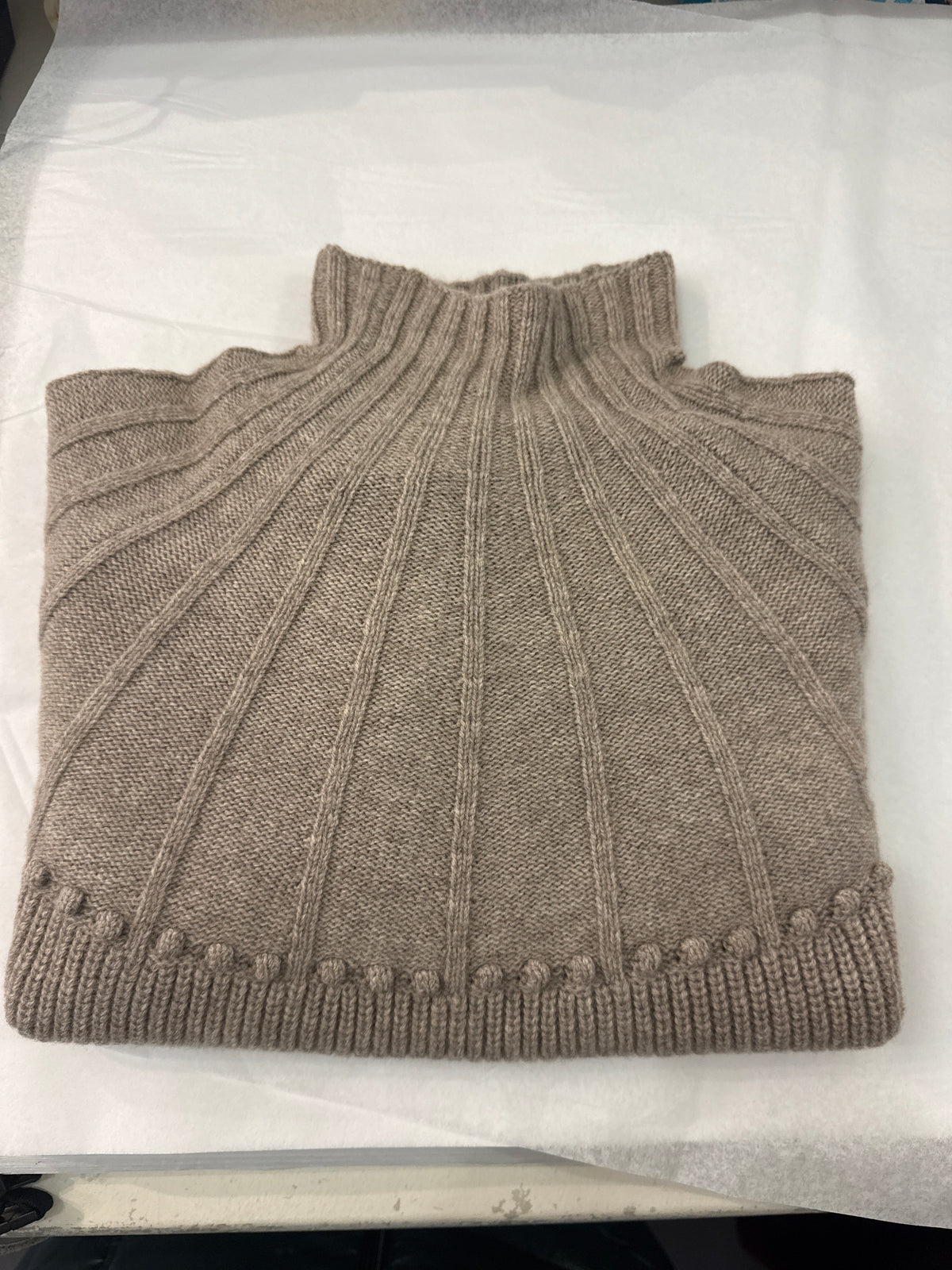 100% Merino Liliana Shaker Funnel Neck Sweater in Coconut by Alashan Cashmere
