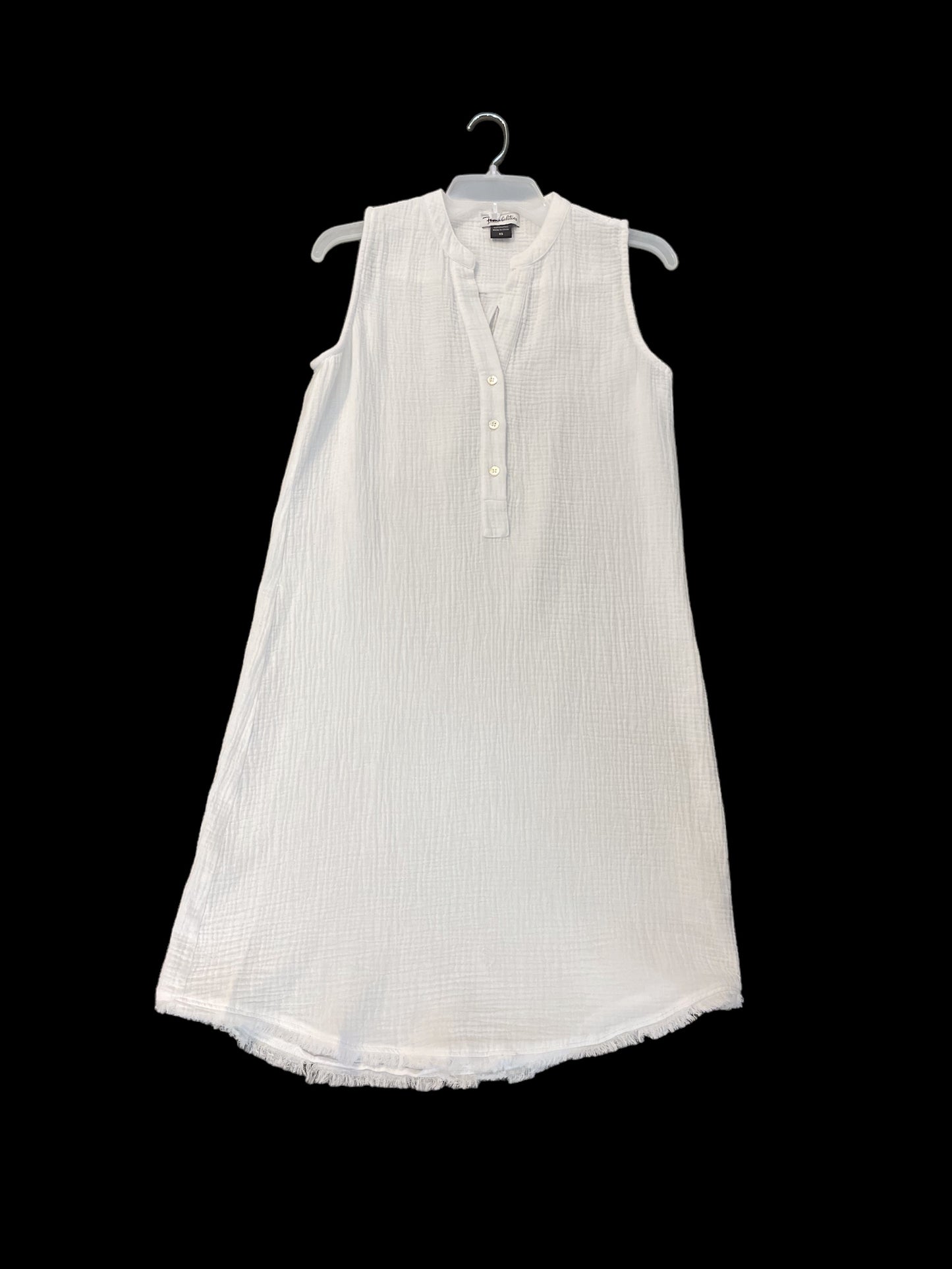 White Sleeveless Dress with fringe in by Poshabilities