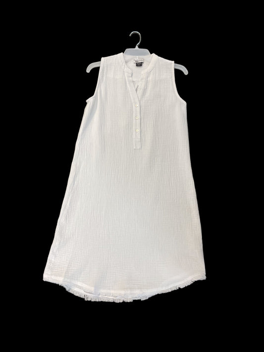 White Sleeveless Dress with fringe in by Poshabilities