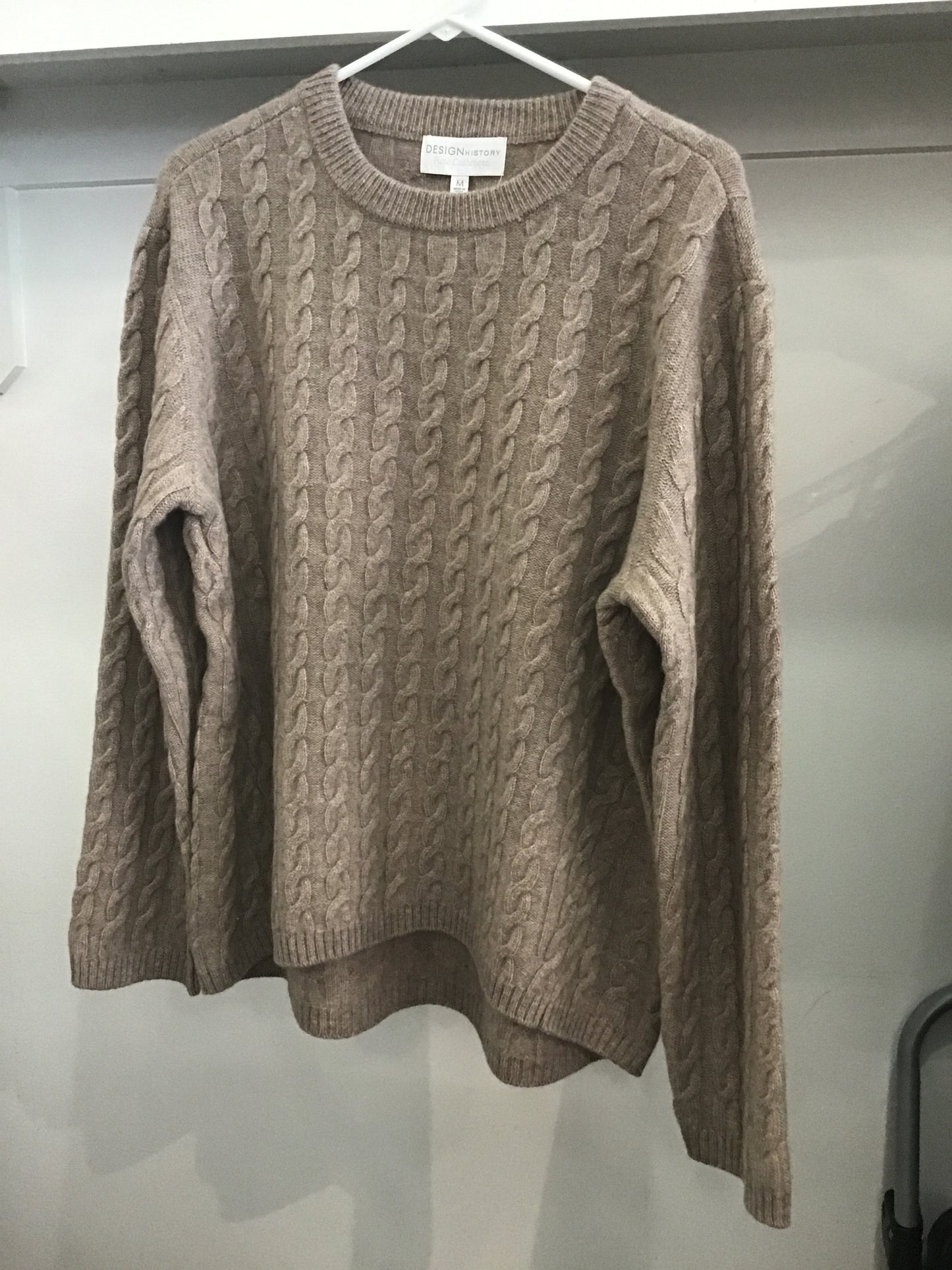 Pure Cashmere Cable Sweater in Brown by Design History