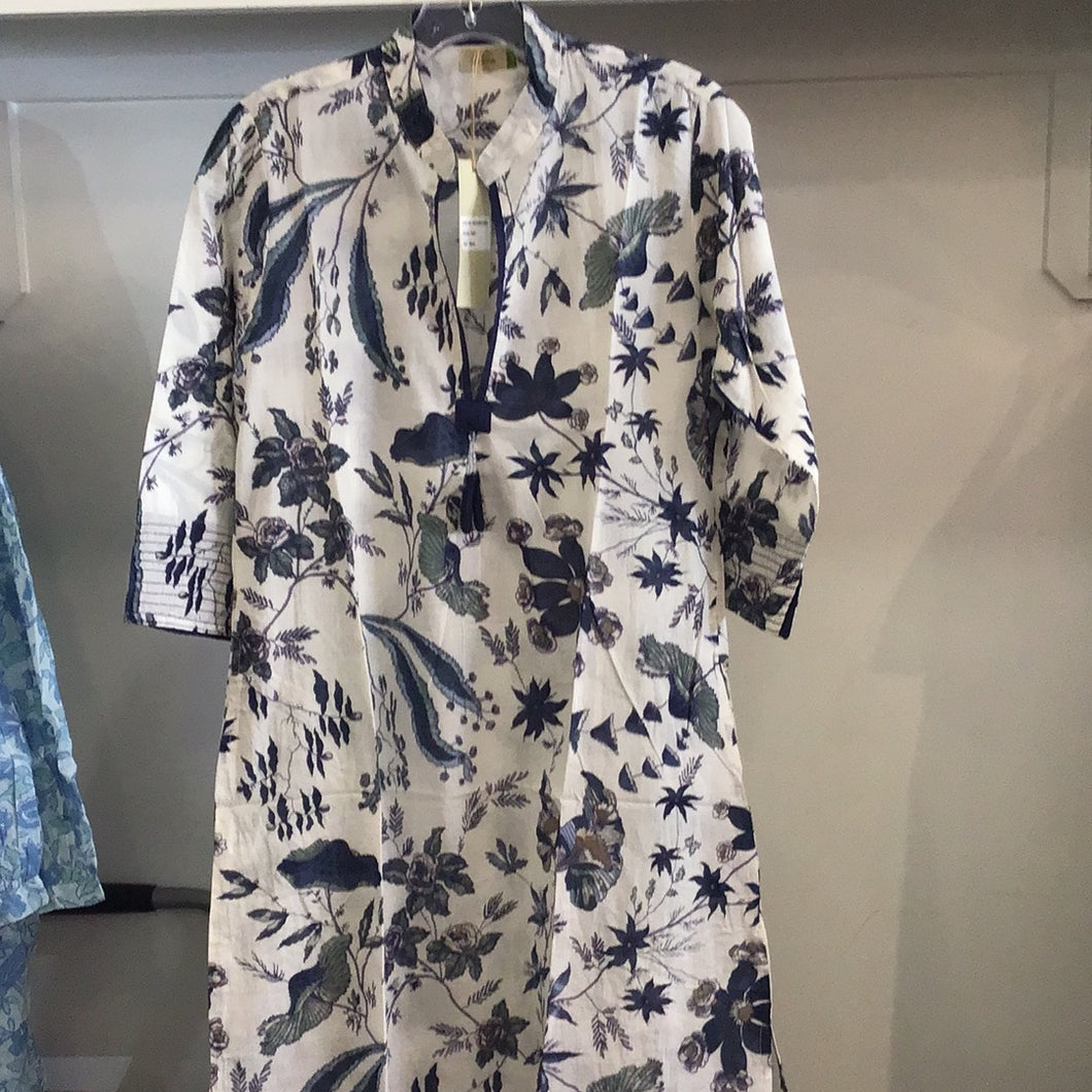Bea Navy Tunic Dress in Floral by Dolma