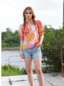 Amy Top in Floral Bunches in Maude Vivante