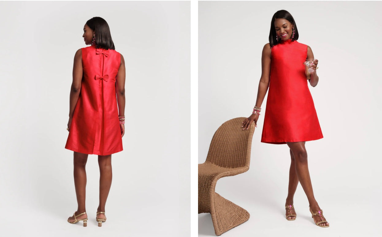 Diplomat Mini Dress in Red by Frances Valentine