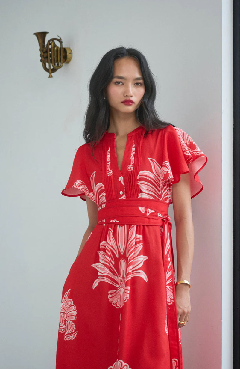 Leni Dress in Palm Springs Rouge by Beyond By Vera