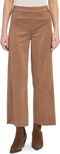 Vionette Vegan Suede Wide Leg Trouser in Lux Camel (3697)