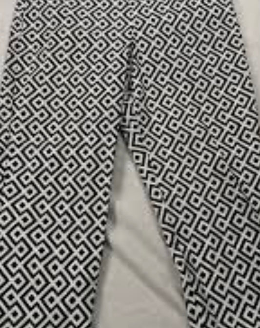 Black/White Geo print p-507 pant by Krazy Larry