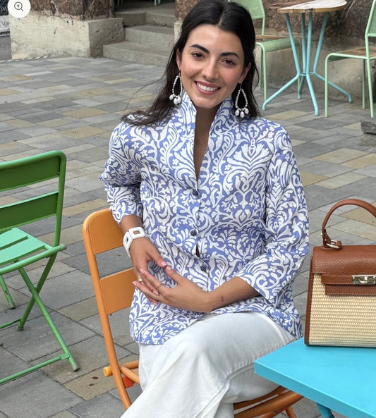 Ronette Blouse in Summerset Cortez by Connie Roberson
