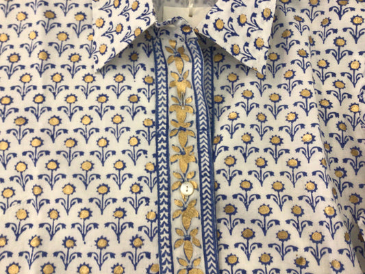 Shirt Dress Maxi in Arbor Blue by Oliphant