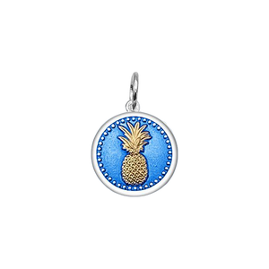 Small 19mm Gold Pineapple in Periwinkle by Lola & Co