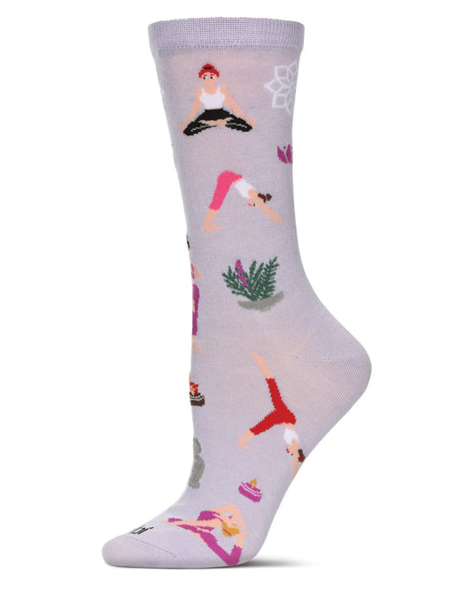 Yoga Bamboo Crew Socks in Lavender by MeMoi
