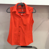 Annie Sleeveless Button Shirt in Tang by Ameliora