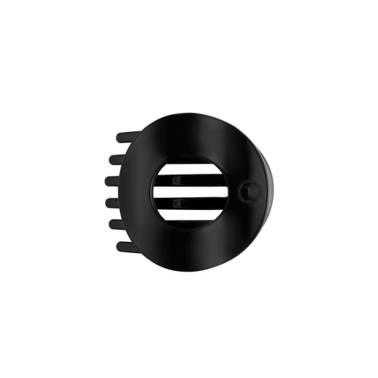 Jet Black Medium Flat Circle Hair Clip by Teleties
