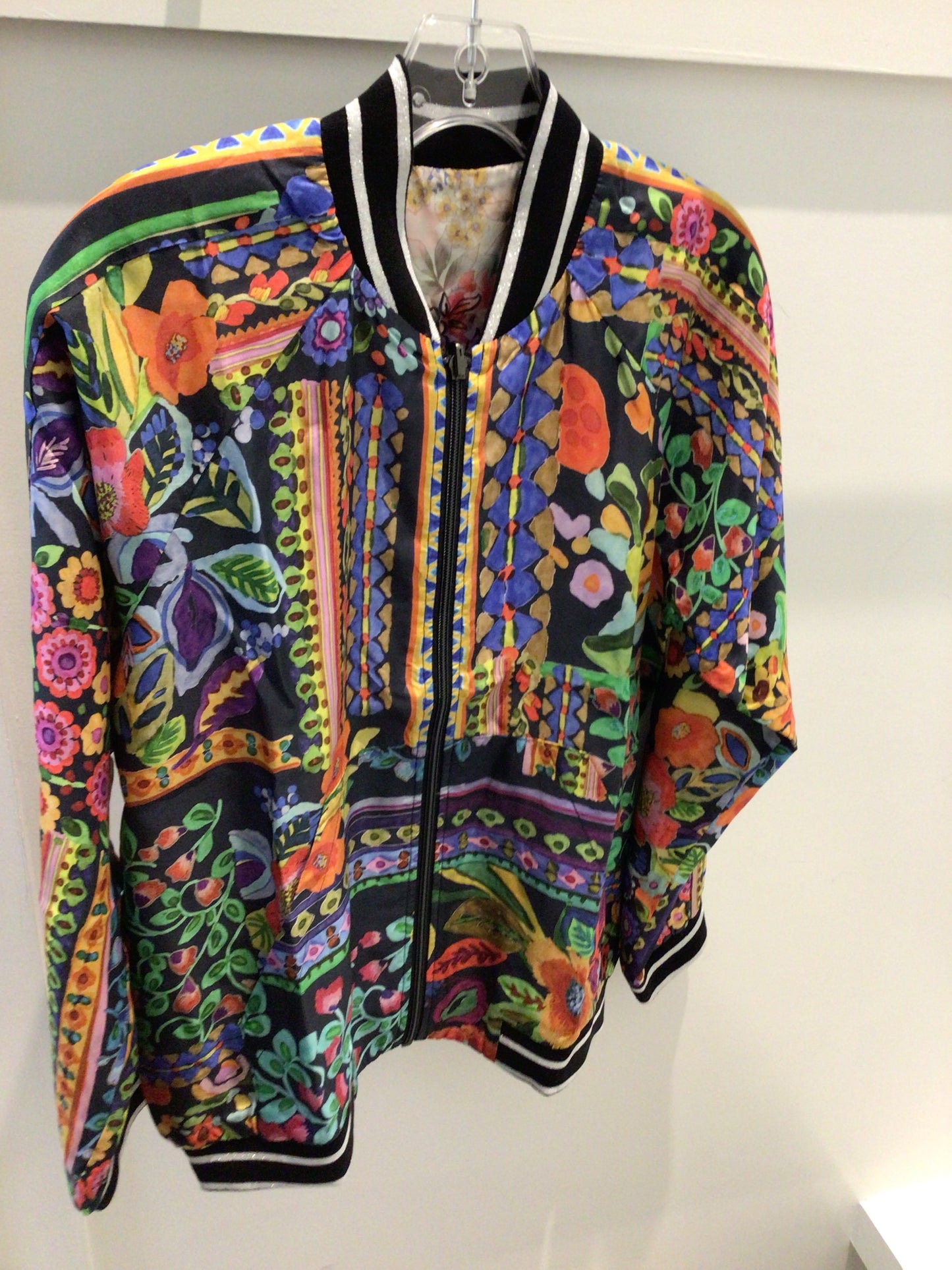 Tasha Bomber Jacket in Brush Painted by Johnny Was