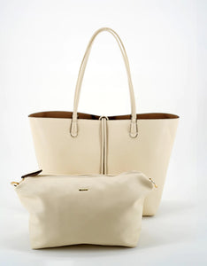 Departure Tote in Cream /Taupe