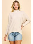 Mockneck Hi-Lo Sweater in Oatmeal by Pinch