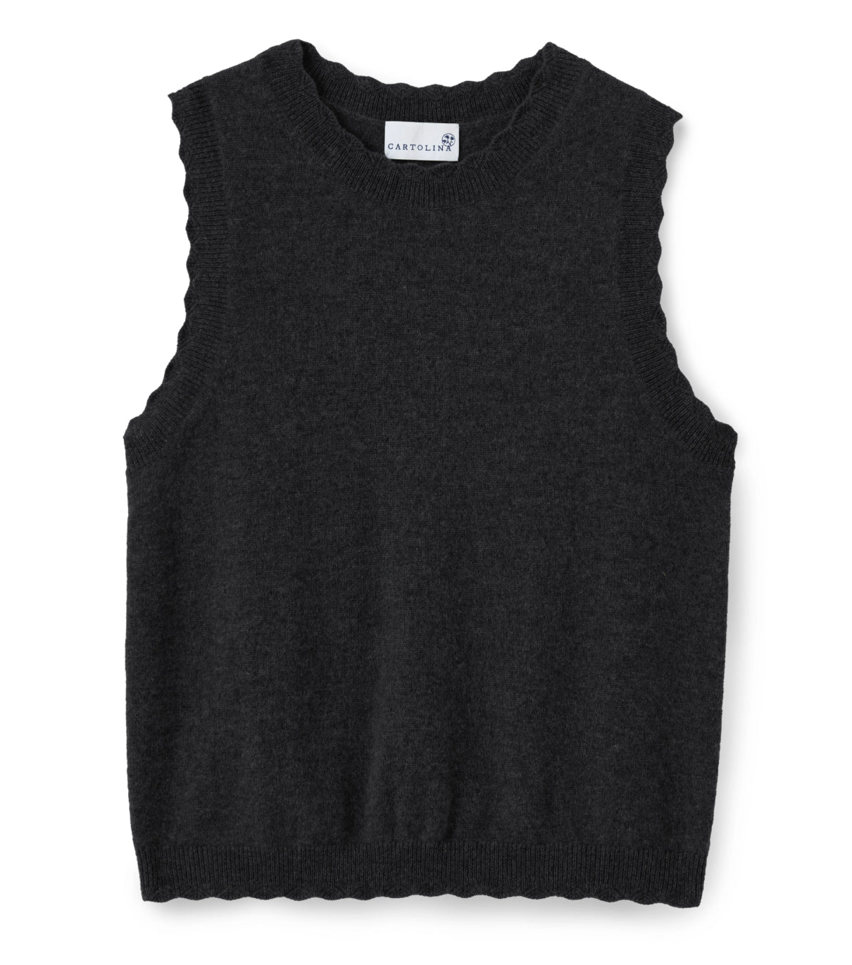Lou Cashmere Sweater Tank in Noir by Cartolina