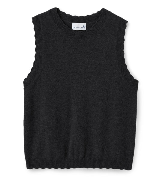 Lou Cashmere Sweater Tank in Noir by Cartolina