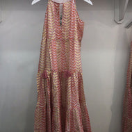 Long Tiered Tassel Dress in Sonoma Orange by Oliphant