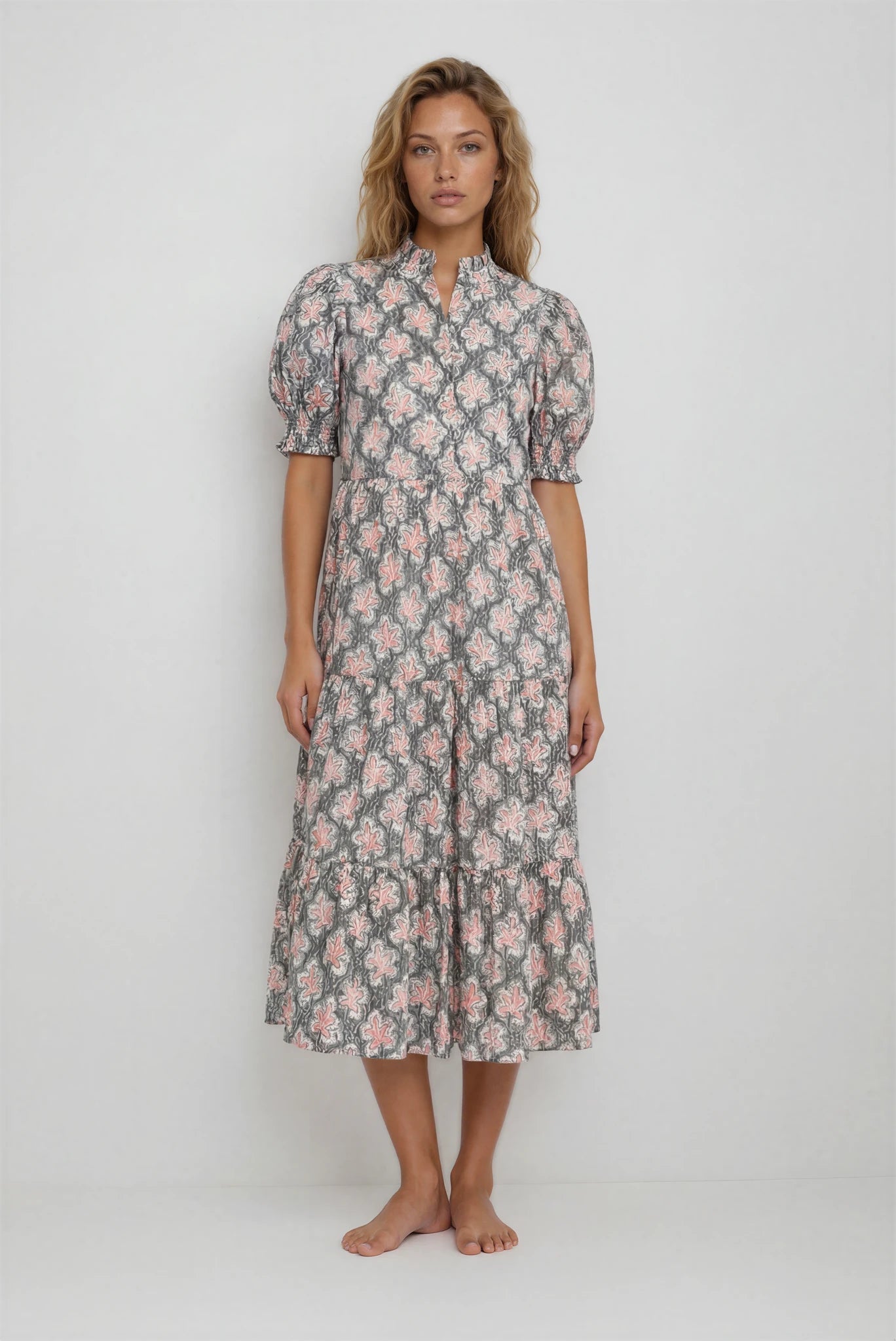 Charleston Midi Dress Pink Silver by Kai Madrid