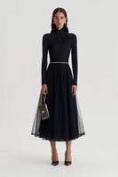 Lilliana Tulle Skirt in Black by Jessie Liu