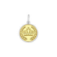 Small 19 mm Pendant Crown Gold Center by Lola & Company