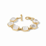 Catalina Stone Bracelet in Iridescent Clear Crystal in Gold by Julie Vos
