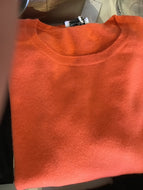 Cashmere Crew Neck Sweater in Tangerine by Pure Amici