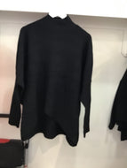 Mockneck Hi-Lo Sweater in Black by Pinch