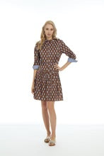 3/4 Sleeve Colette Dress in Chocolate Foulards