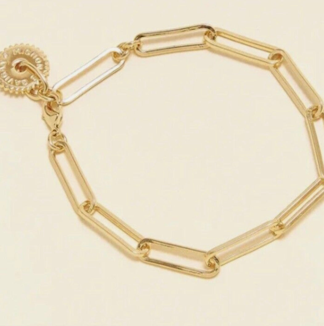 Paper Clip Bracelet Gold by Mignonne Gavigan