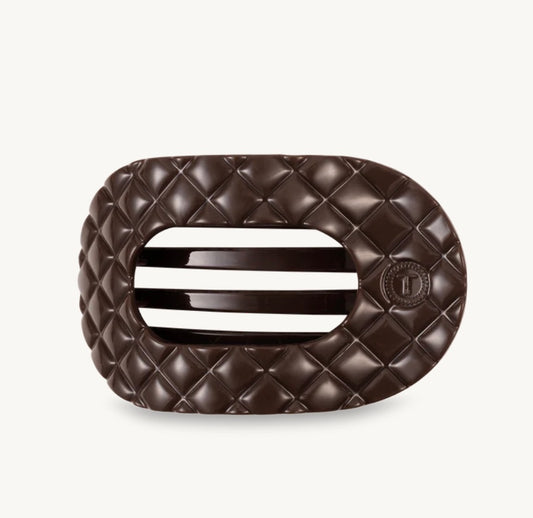 Truly Taupe Quilted Medium Round Flat Clip