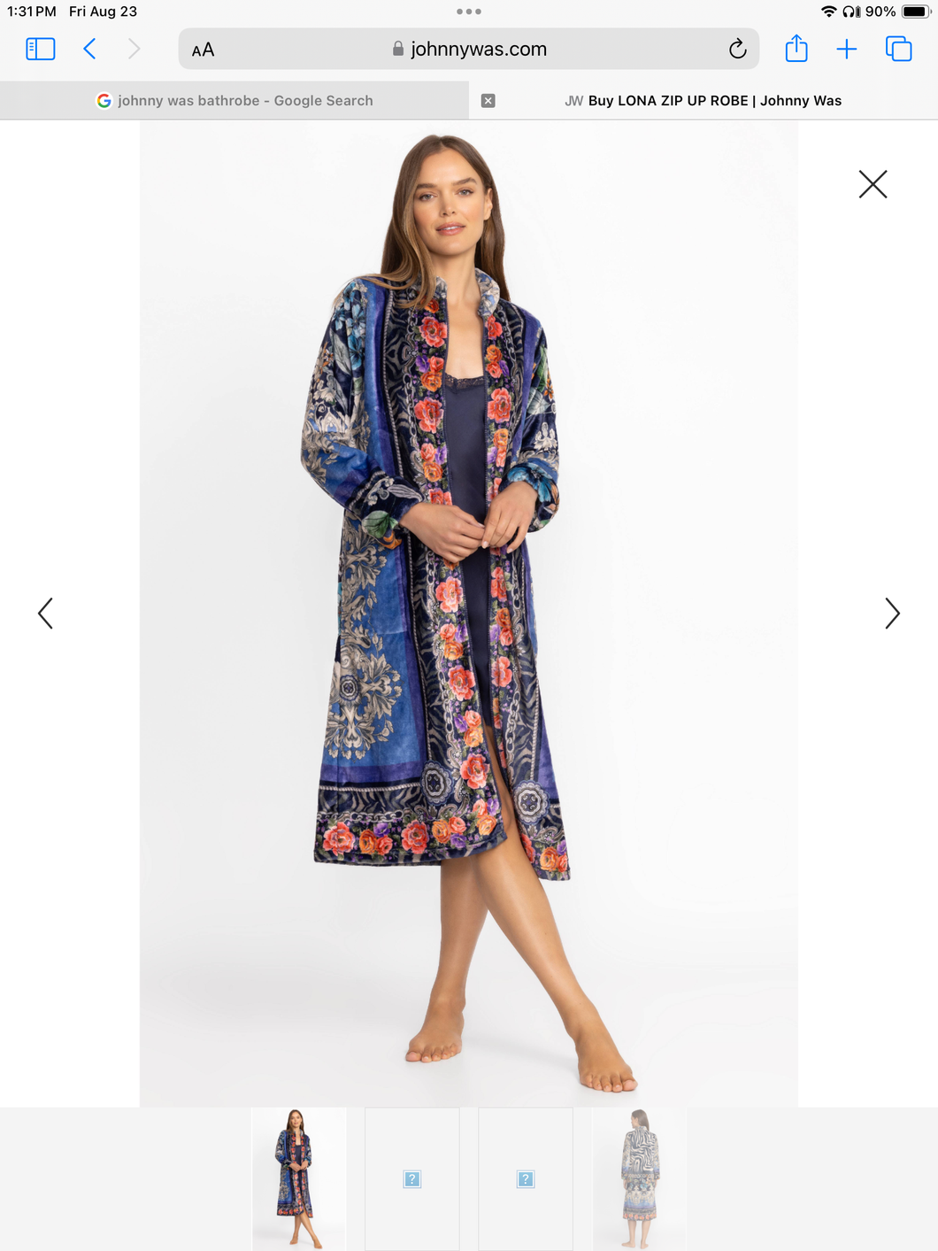 Lona Zip Up Robe by Johnny Was