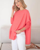 Catalina Crewneck Sweater in Coral by Mersea