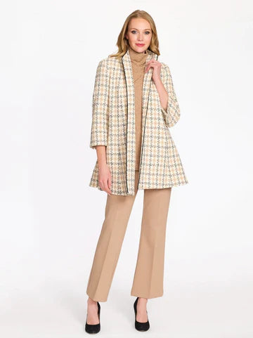 Swing Jacket in Plaid Ivory by Estelle and Finn